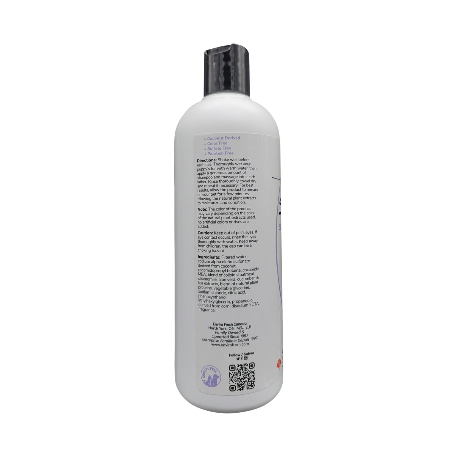 Enviro Fresh - Gentle Puppy Shampoo Coconut Milk - Dog Back