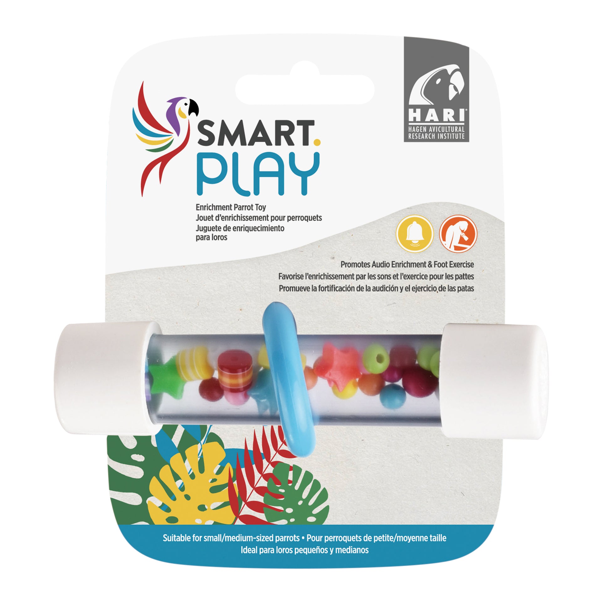 HARI Smart Play enrichment bird toy packaging with colorful design on a white background at Harmony Pet Supplies, Scarborough
