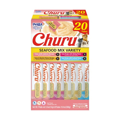 Inaba Cat Churu Purées - Seafood Mix Variety Pack Front