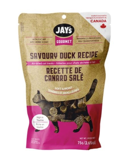 Jays Gourmet Savoury Duck Recipe cat treat package on a white background at Harmony Pet Supplies Scarborough