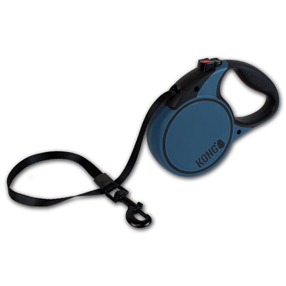 KONG - Retractable Tape Leash Terrain (Large - Blue / 5m up to 50KG) - Harmony Pet Supplies