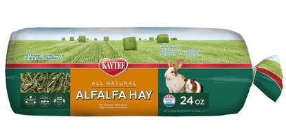 Kaytee all natural alfalfa hay package with a rabbit illustration on a white background