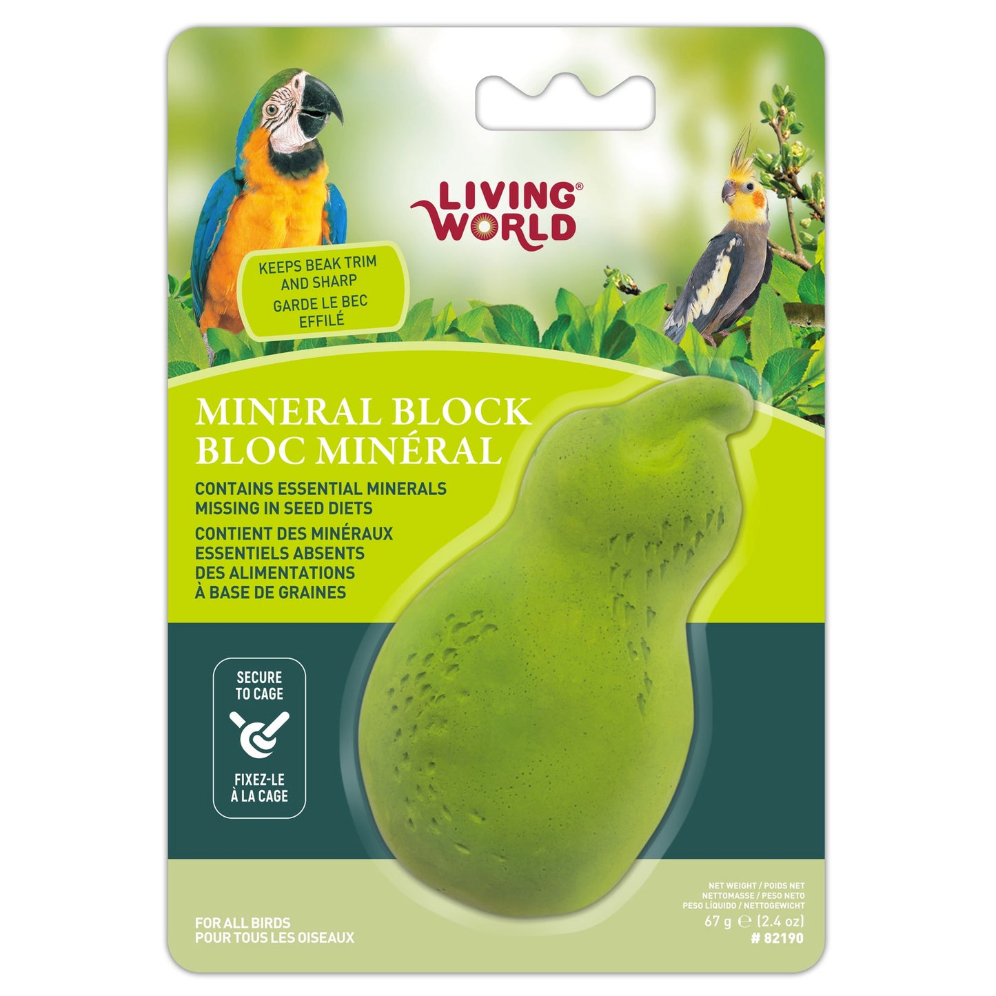 Living World Pear-Shaped Mineral Block Bird Front