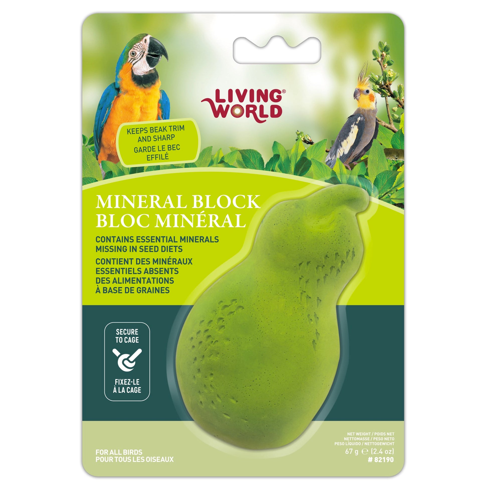 Living World Pear-Shaped Mineral Block Bird Front