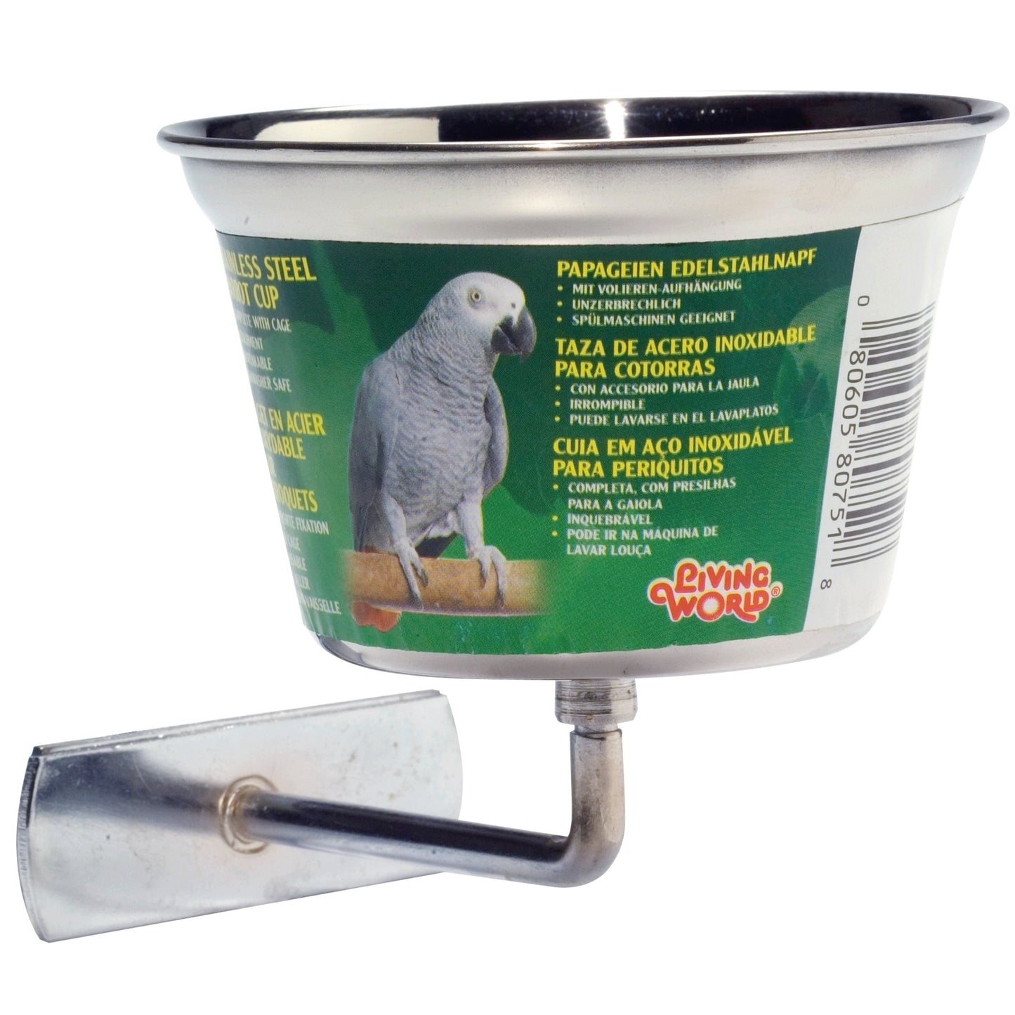 Living World - Stainless Steel Parrot Cup - Medium