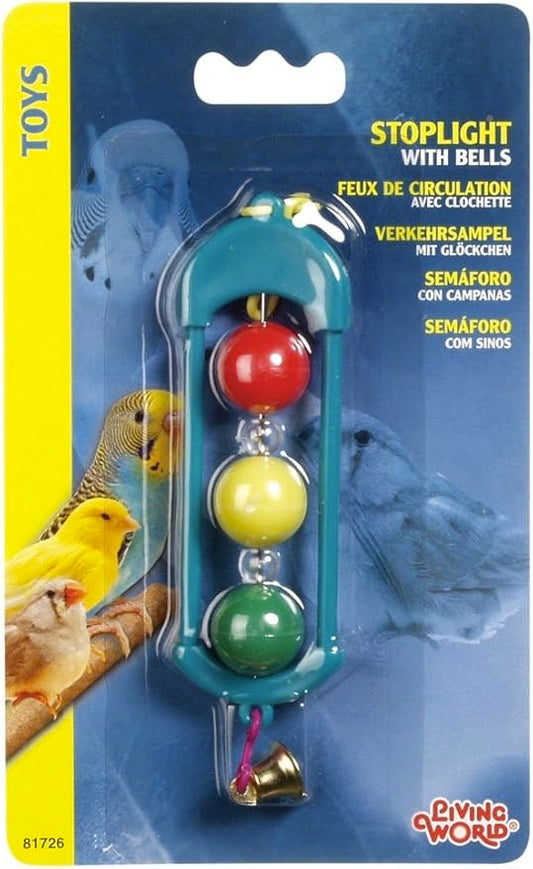 Living World - Stoplight with Bells - Bird Toy Front