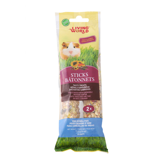 Shop now the Living World Guinea Pig Sticks in Fruit Flavour in White background, Front