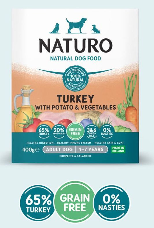 Naturo Adult Dog Grain Free Turkey with Potato and Vegetables