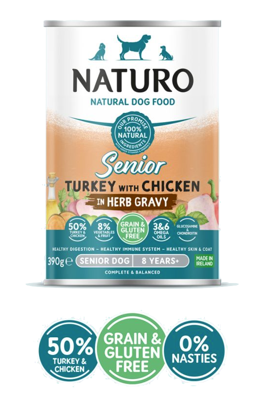 Naturo Senior Dog Grain & Gluten Free Turkey with Chicken in a Herb Gravy