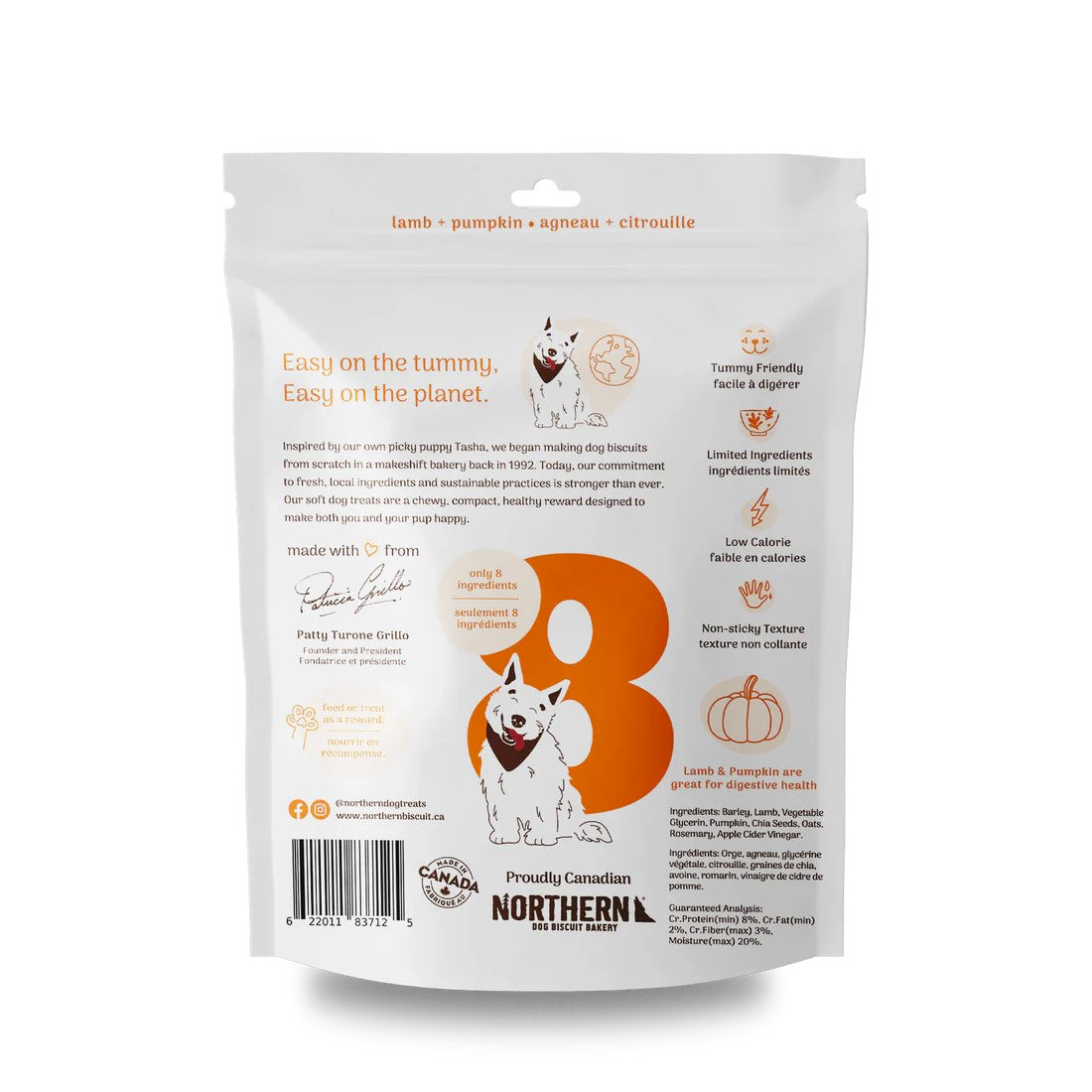Northern Pet Lamb Pumpkin Soft Dog Treats Back