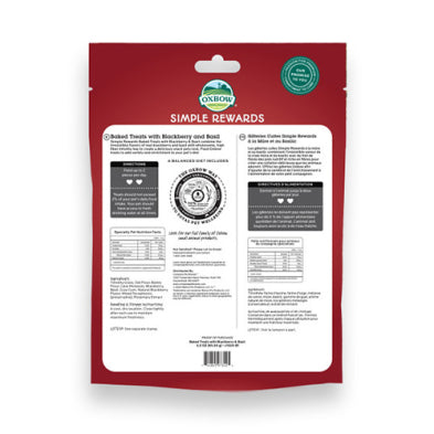 Oxbow Simple Rewards pet treat package on a white background at Harmony Pet Supplies, Scarborough