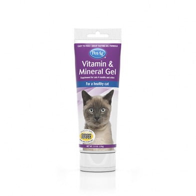 Cat vitamin and mineral gel package with a cat on the label against a white background - Harmony Pet Supplies