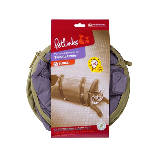 Petlinks electronic light toy packaging with a cat illustration on a white background