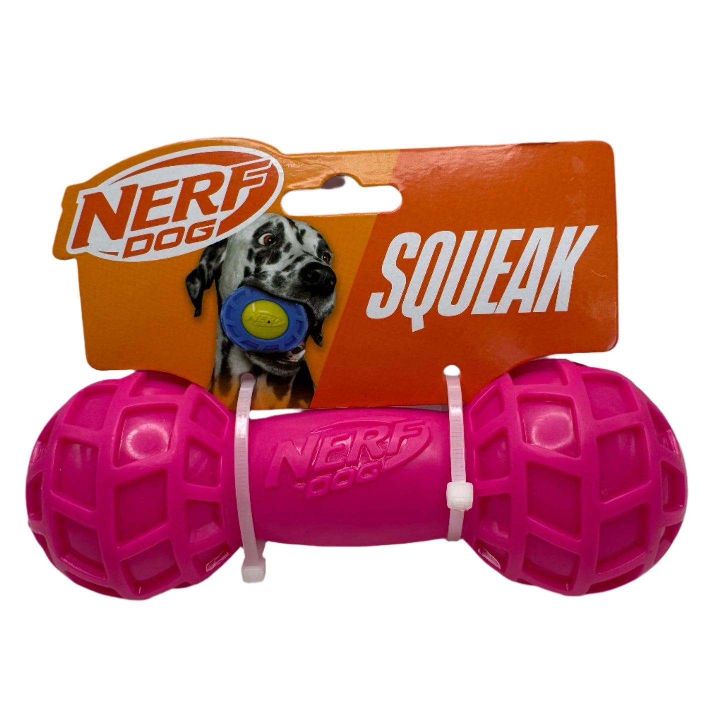 Durable Dog Squeak Barbell Toy – Red for Active Chewers Harmony Pet Supplies Scarborough