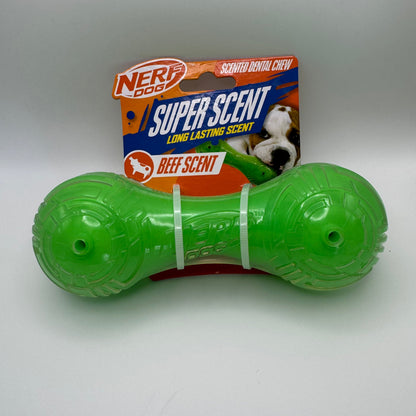Beef-Scented Barbell Dog Toy – Durable 7" Chew & Fetch Toy Harmony Pet Supplies Scarborough