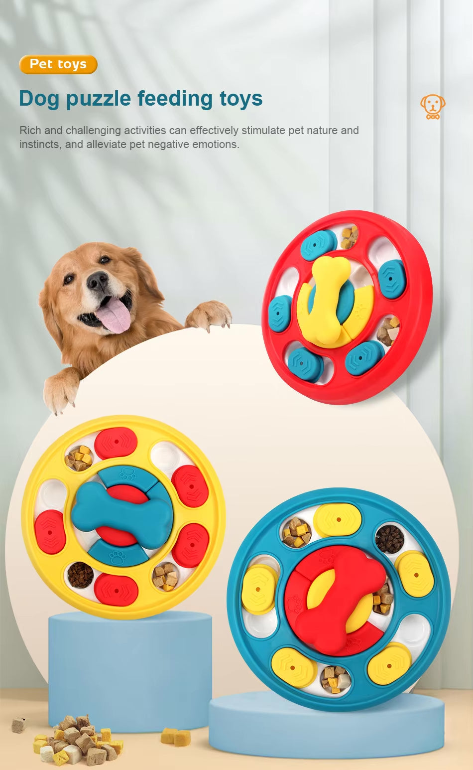 Round Interactive Puzzle Feeder for Dogs Harmony Pet Supplies Scarborough