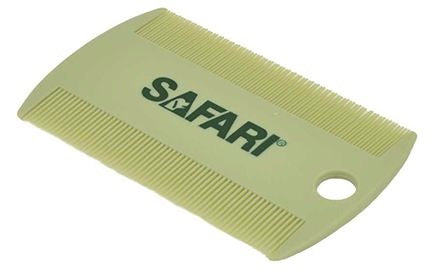 Green comb with 'Safari' branding on a white background - Harmony Pet Supplies Toronto, Scarborough, Pickering, ajax, Whitby and North York 