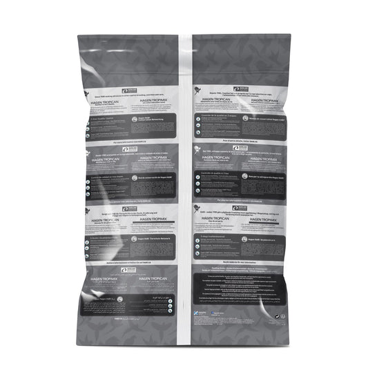 Two gray packages with printed text on a white background