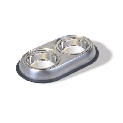 Vanness Stainless Steel Non-Skid Double Pet Dish