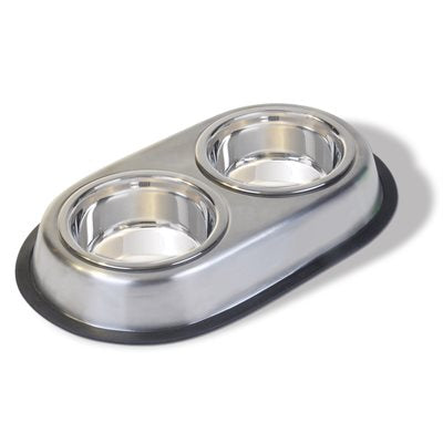 Vanness Stainless Steel Non-Skid Double Pet Dish