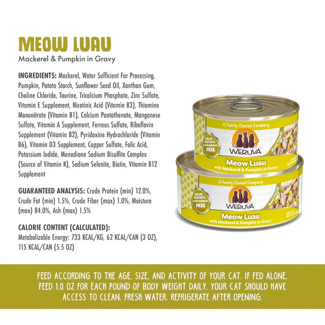 Weruva - Meow Luau - Mackerel and Pumpkin - Cat Food