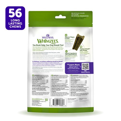 Package of Wellness Whimzees dog treats with green and white design