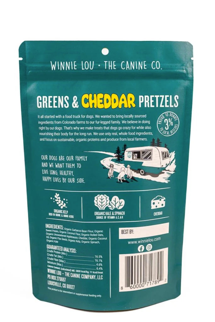 Winnie Lou - Greens & Cheddar Pretzels - Dog Treats