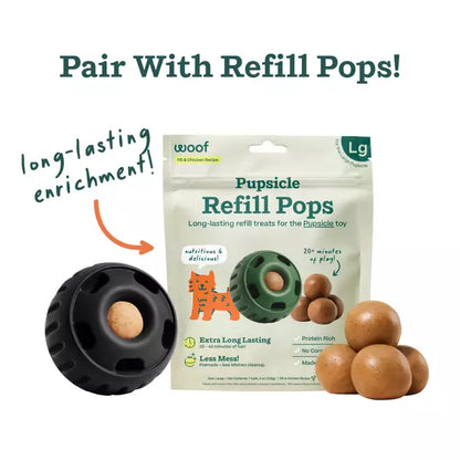 Pupsicle refill pop toy with packaging and text on a white background at Harmony Pet Supplies, Scarborough