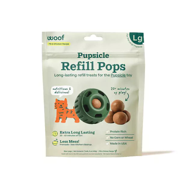 Woof Pupsicle - Refill Pops - PB & Chicken Flavor - Dog Treats