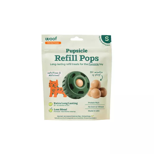 Woof Pupsicle - Refill Pops - PB & Beef Flavor - Dog Treats Small at Harmony Pet Supplies, Scarborough