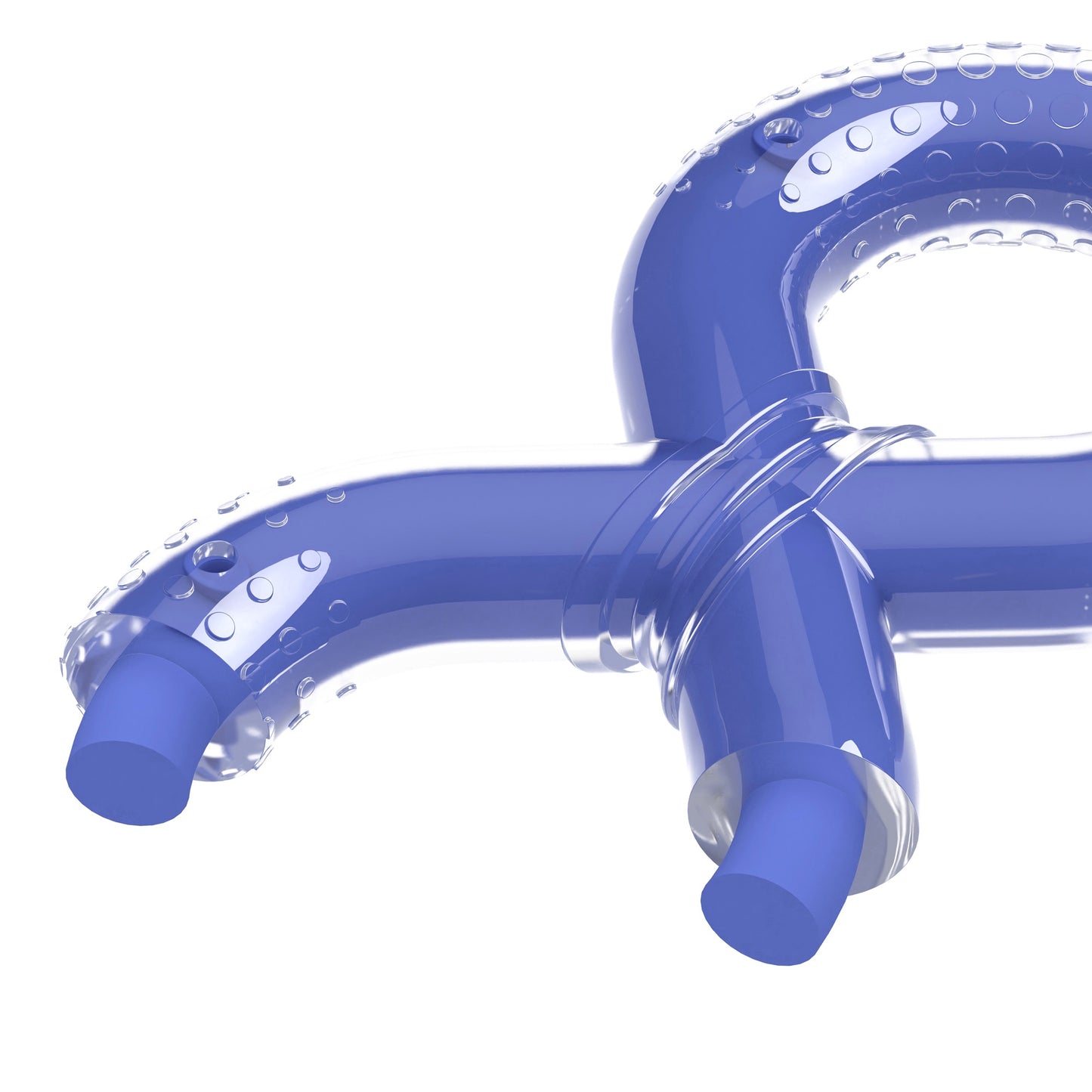 Zeus Duo Dog toy Blue inflatable pool toy with clear sections on a white background at Harmony Pet Supplies Scarborough