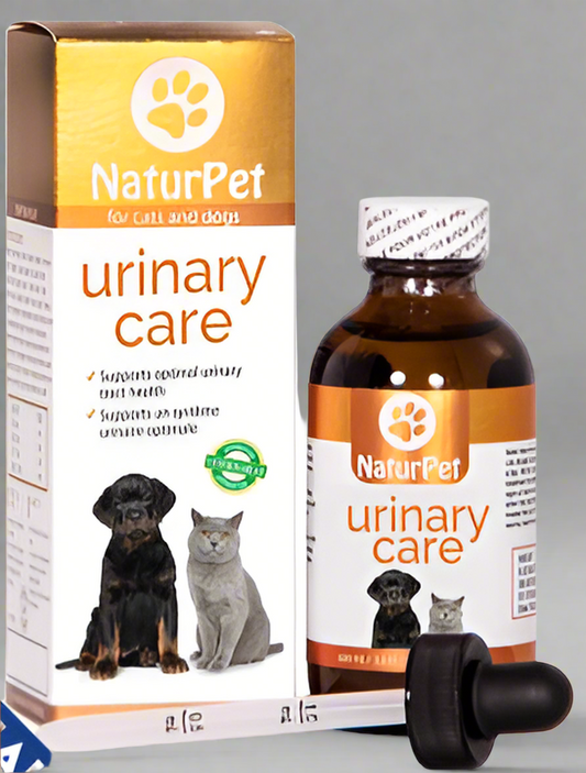NaturPet urinary care product packaging for cats and dogs on a white background