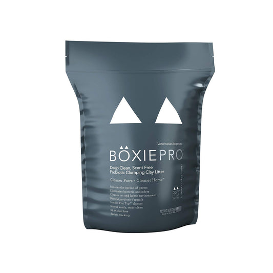 BoxiePro Deep Clean Scent-Free Probiotic Clumping Clay Cat Litter