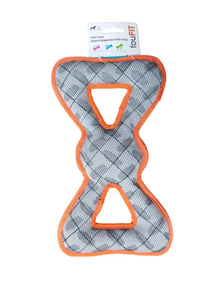 fouFIT Gray and orange dog toy with a visible brand label on a white background at Harmony Pet Supplies Scarborough