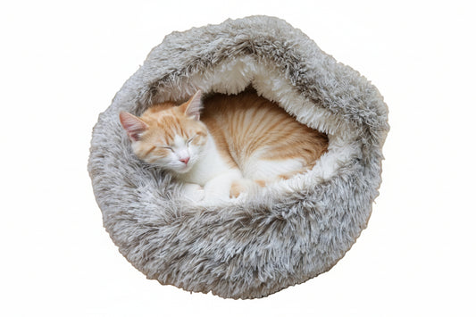 LuxurFurz - Plush Hooded Pet Bed