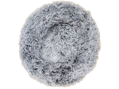 Round gray shaggy rug on a wooden floor for dogs and cats at Harmony Pet Supplies, Scarborough 