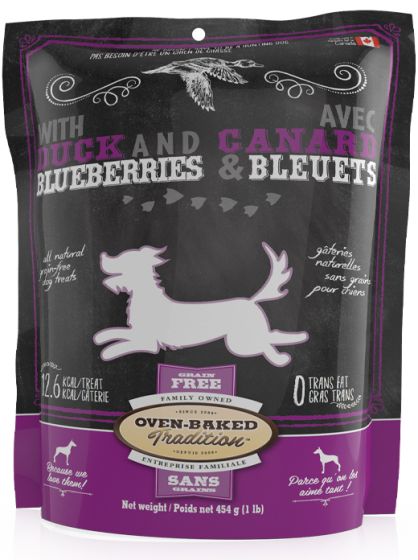 Oven-Baked Tradition Dog Treat Grain-Free Duck and Bluberries